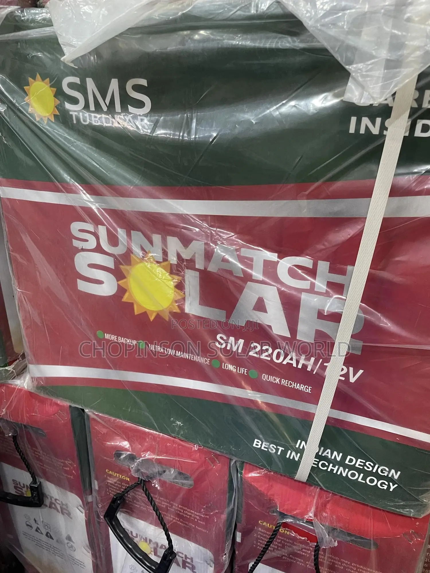 Solar Energy SMS Tubular Battery 220ah/12v