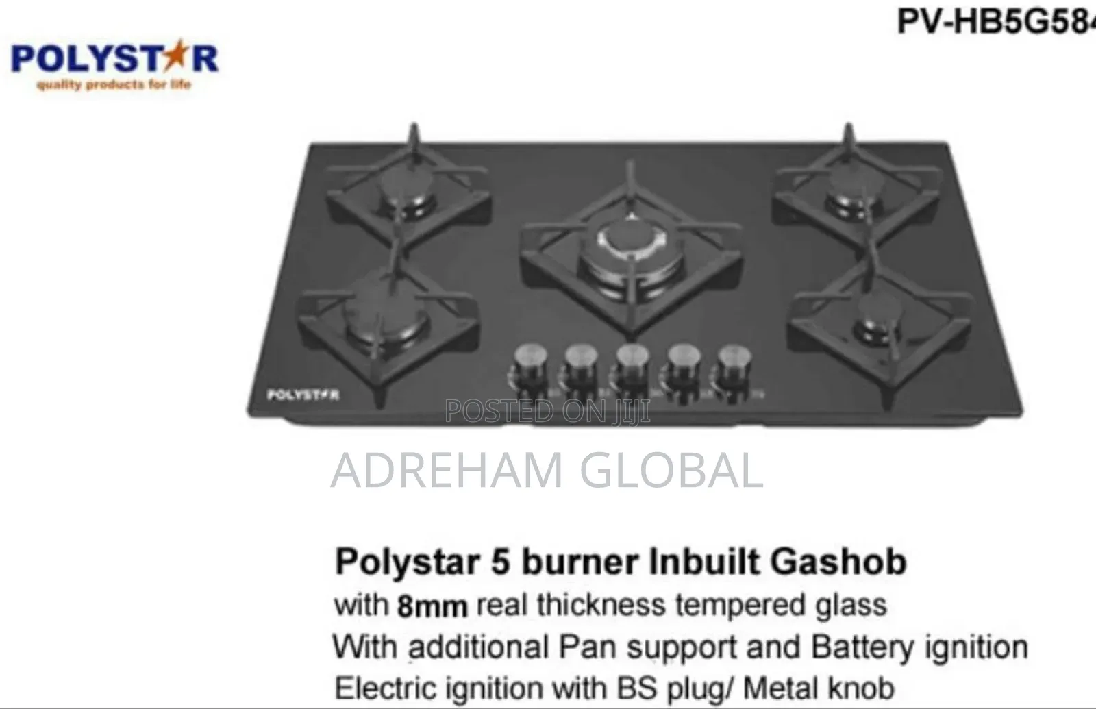Polystar 5 Burners Cabinet Gas Cooker