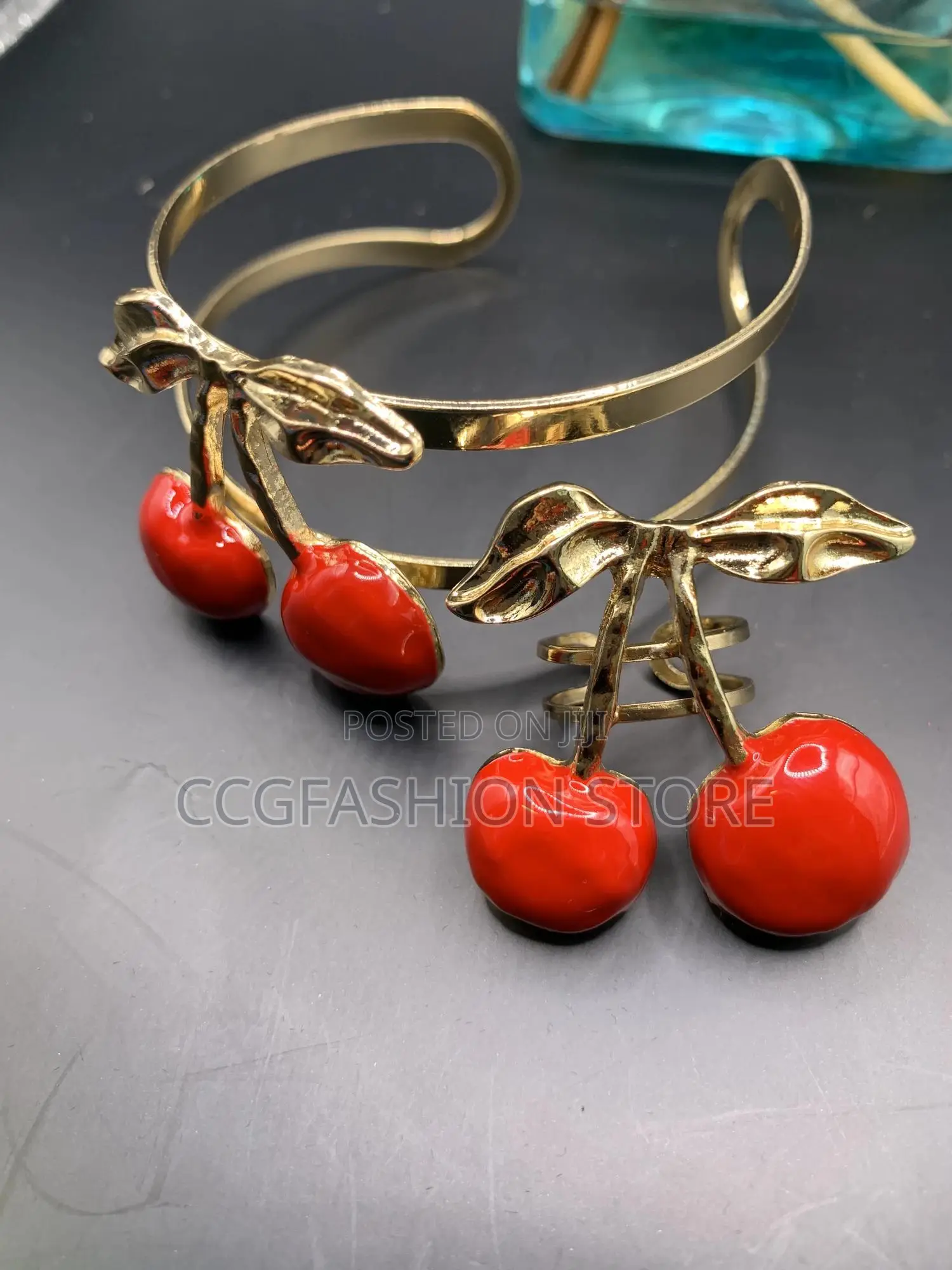 Cherry Bangle and Ring Set