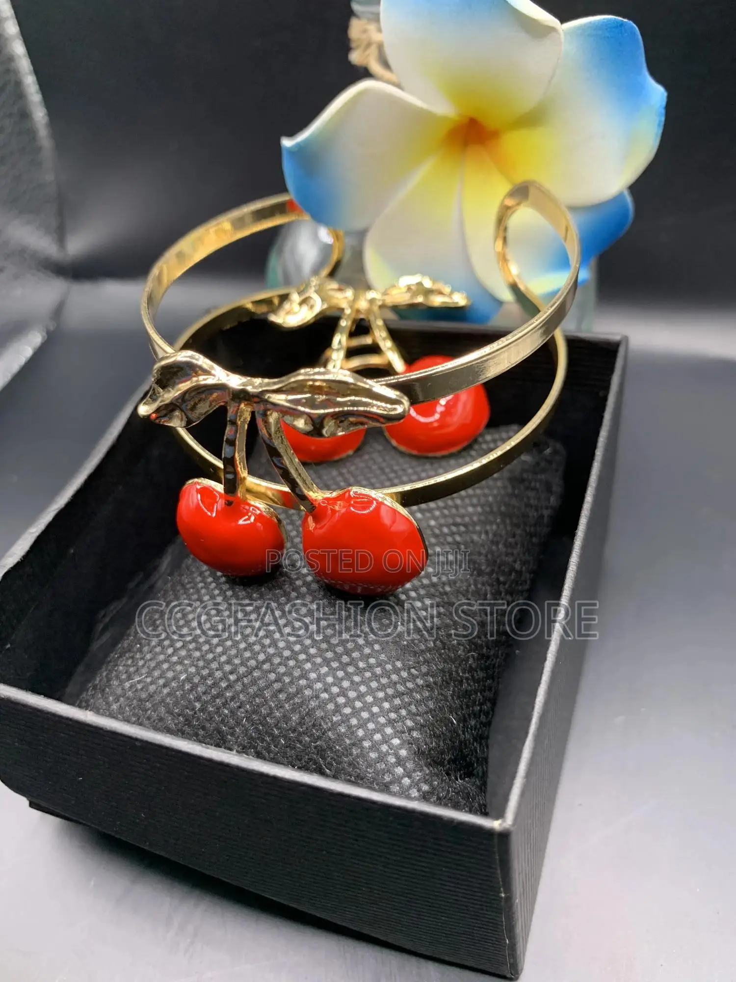 Cherry Bangle and Ring Set