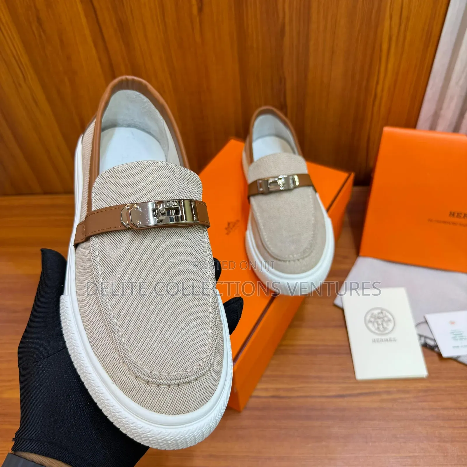 Luxury Hermes Denim Game Slip-on Sneaker.
Available in Two Colors