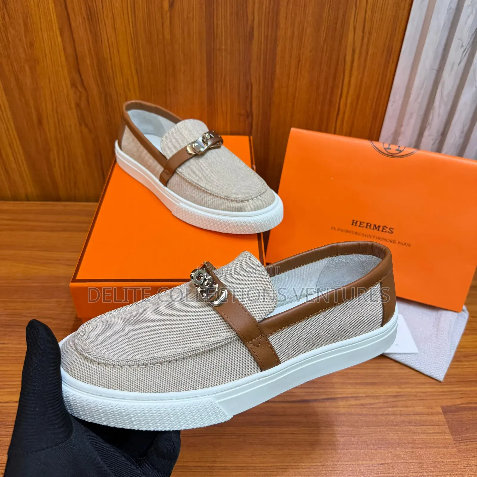 Luxury Hermes Denim Game Slip-on Sneaker.
Available in Two Colors
