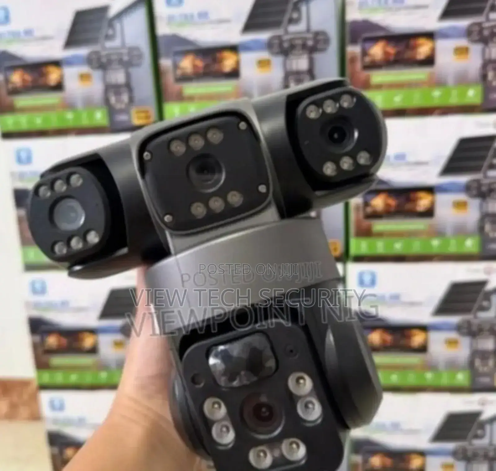 Triple Lens CCTV Solar Powered Camera Sim Slot