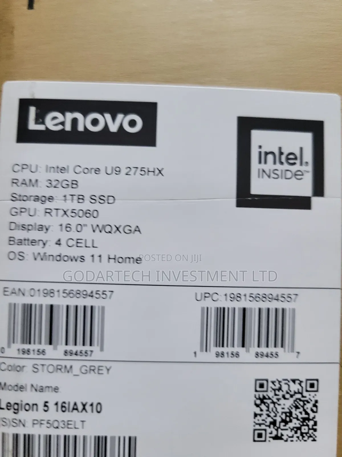 New Laptop Lenovo Legion 5 32GB Intel Core Ultra 9 SSD 1T