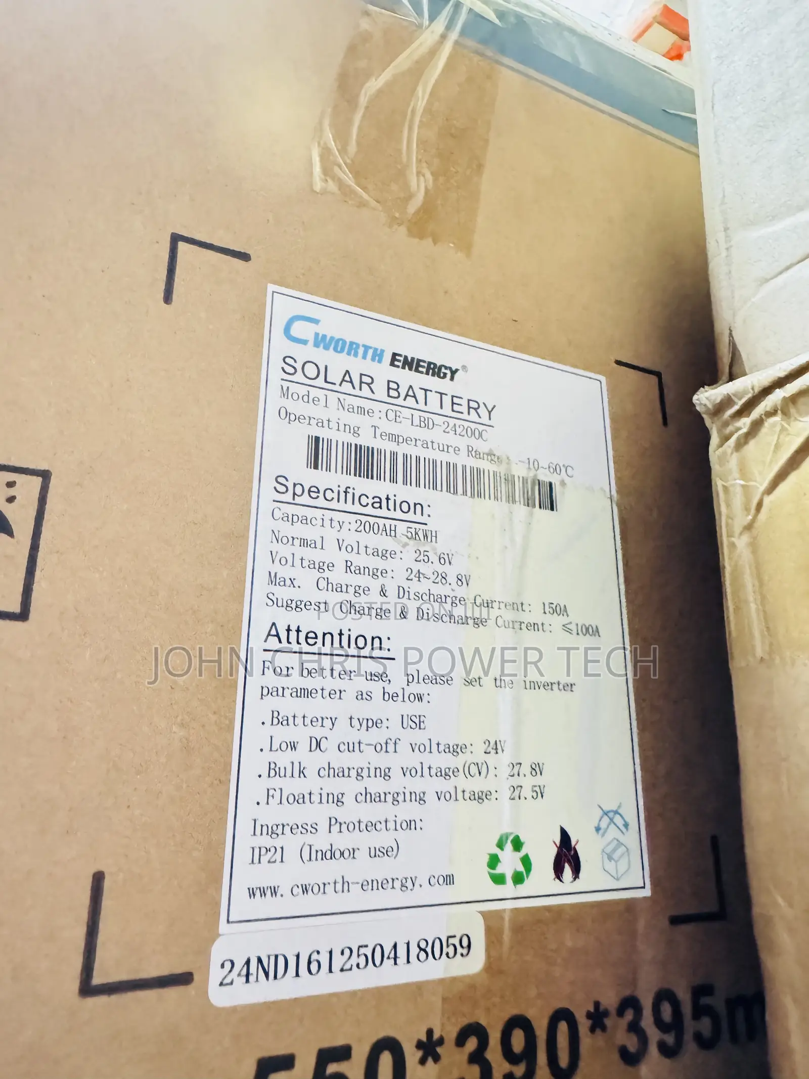 5kwh 51.2v Cworth Lithium Ion Battery...