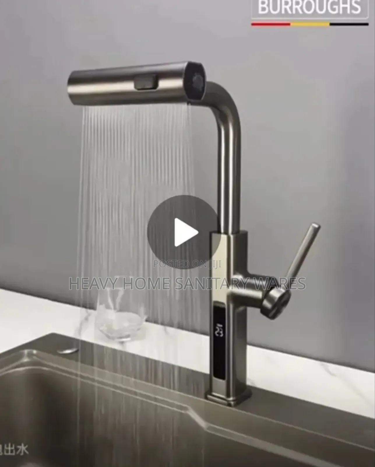 Digital Kitchen Sink Mixer With Pressure Degree Light