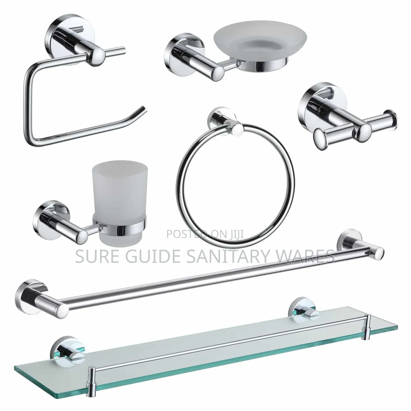 Free From Rust Complete Set of Bathroom Accessories