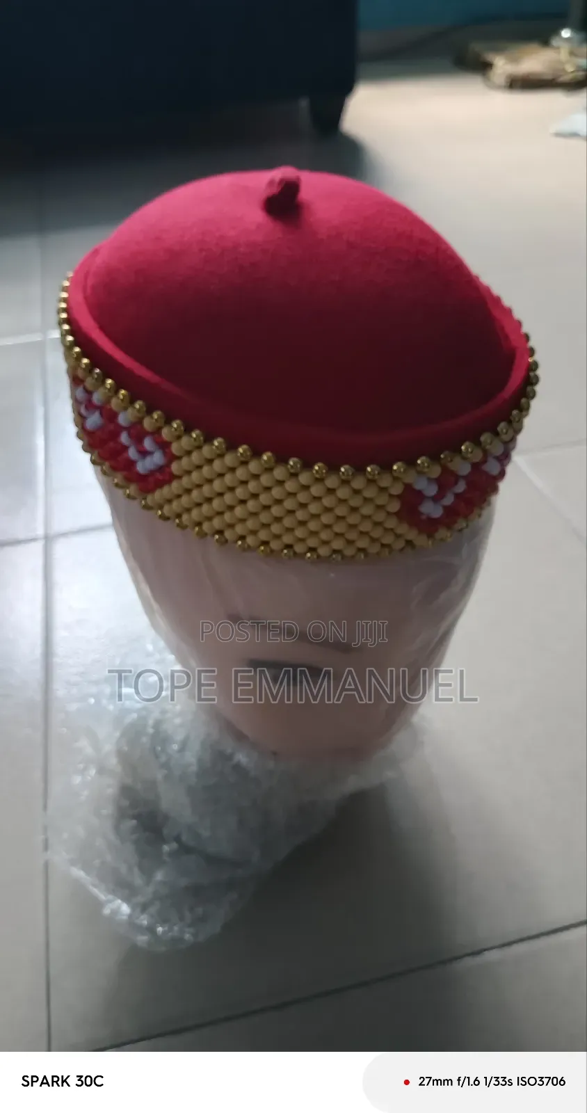 Traditional Igbo Native Chief Cap- Beaded Cap -