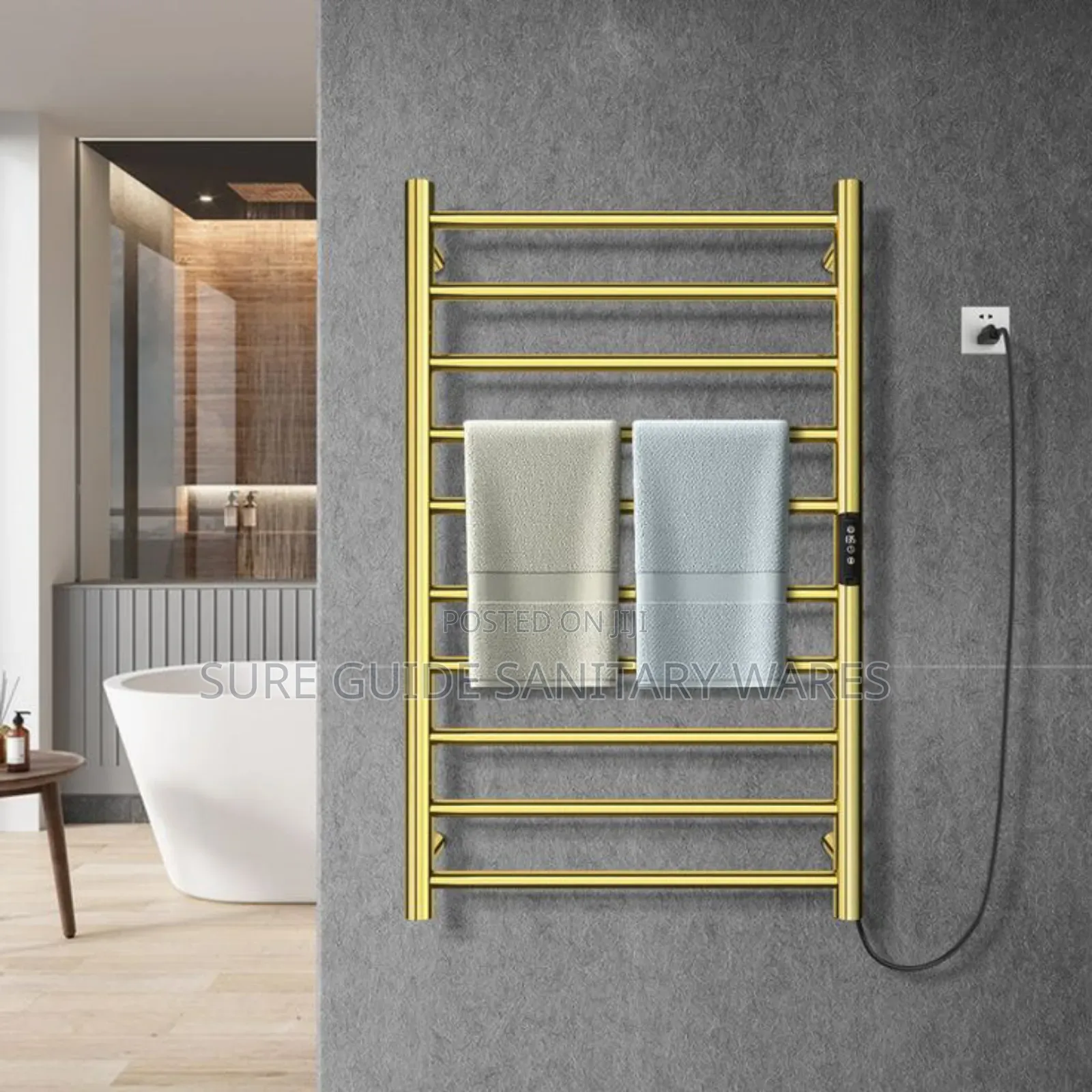 Brushed Gold Electric Towel Warmer