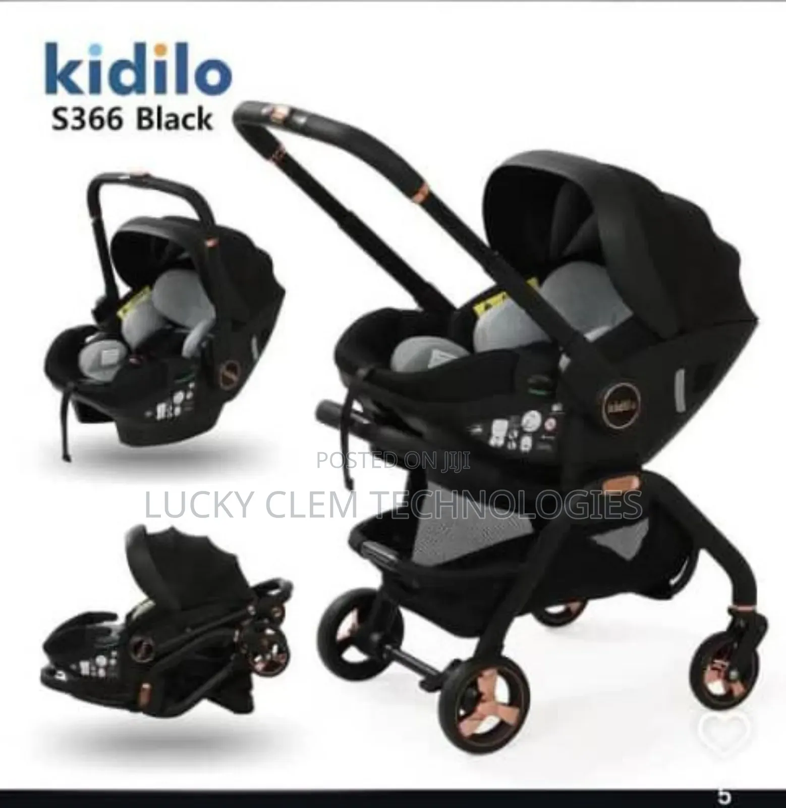 Kidilo 3 in 1 Stroller Car Seat and Carrier Carriage