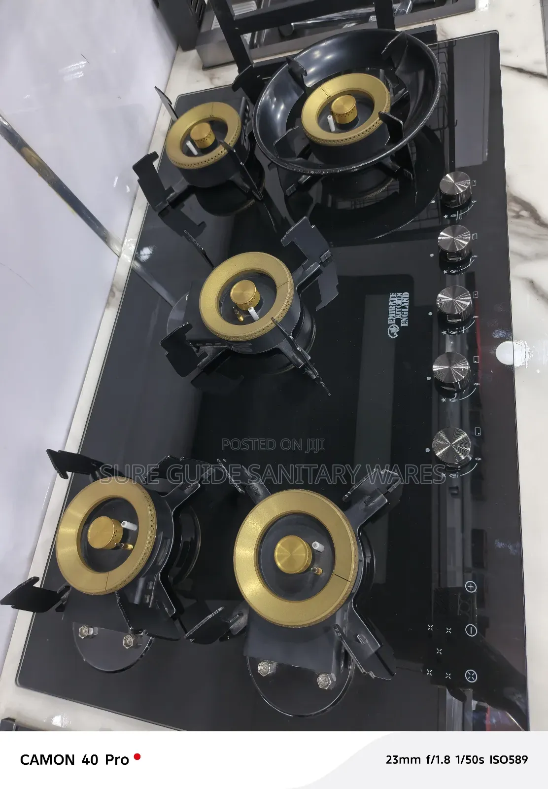 Flipp Up Gold Plated 5burner Gas Cooker