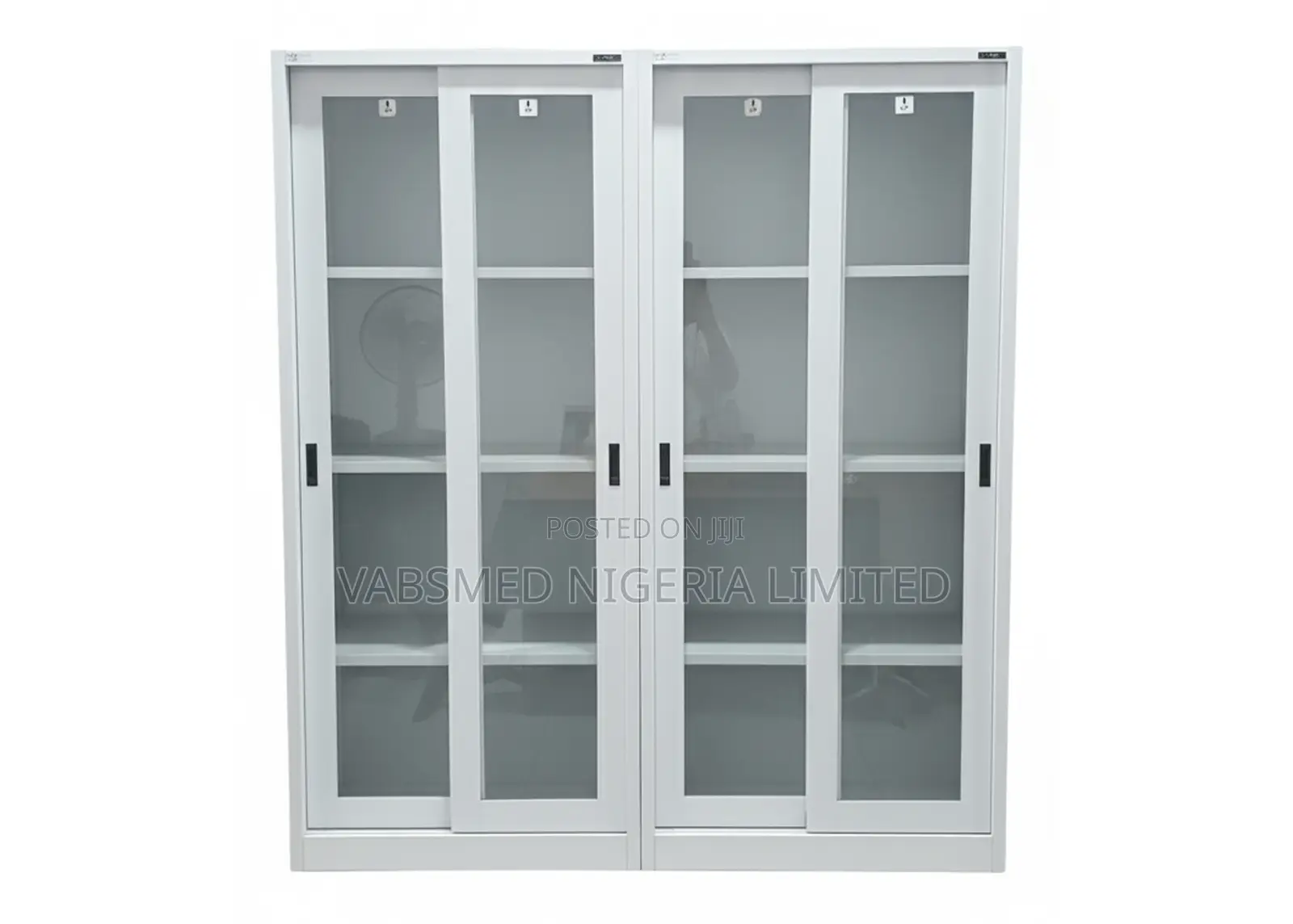 Metal Cabinet With Glass Sliding Doors