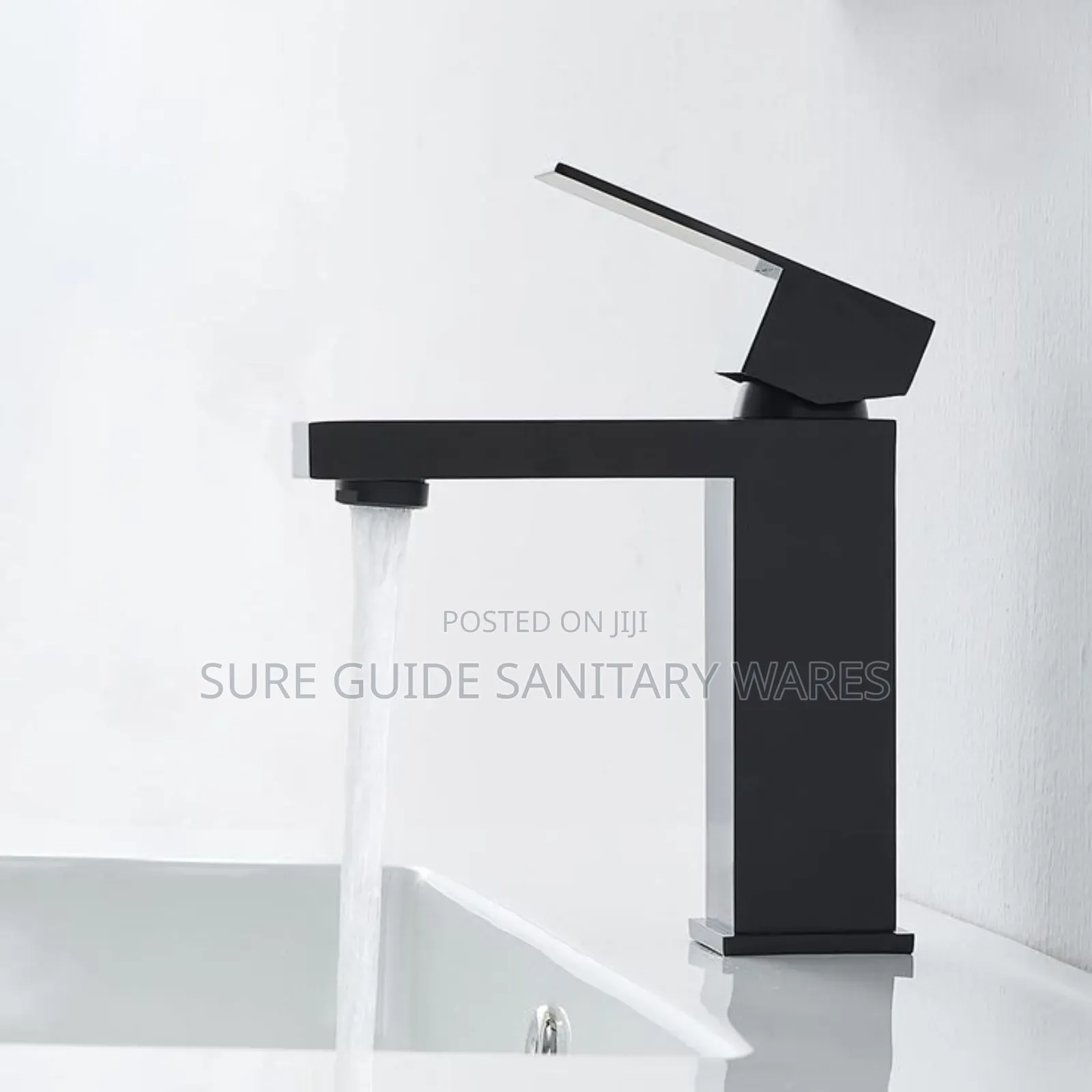 Square Design Black Basin Mixer Tap