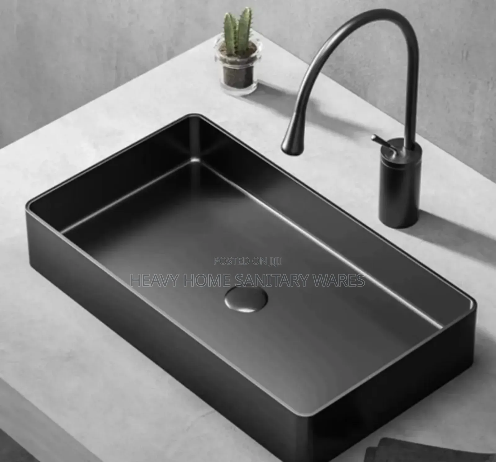Edge Square Matt Black Basin