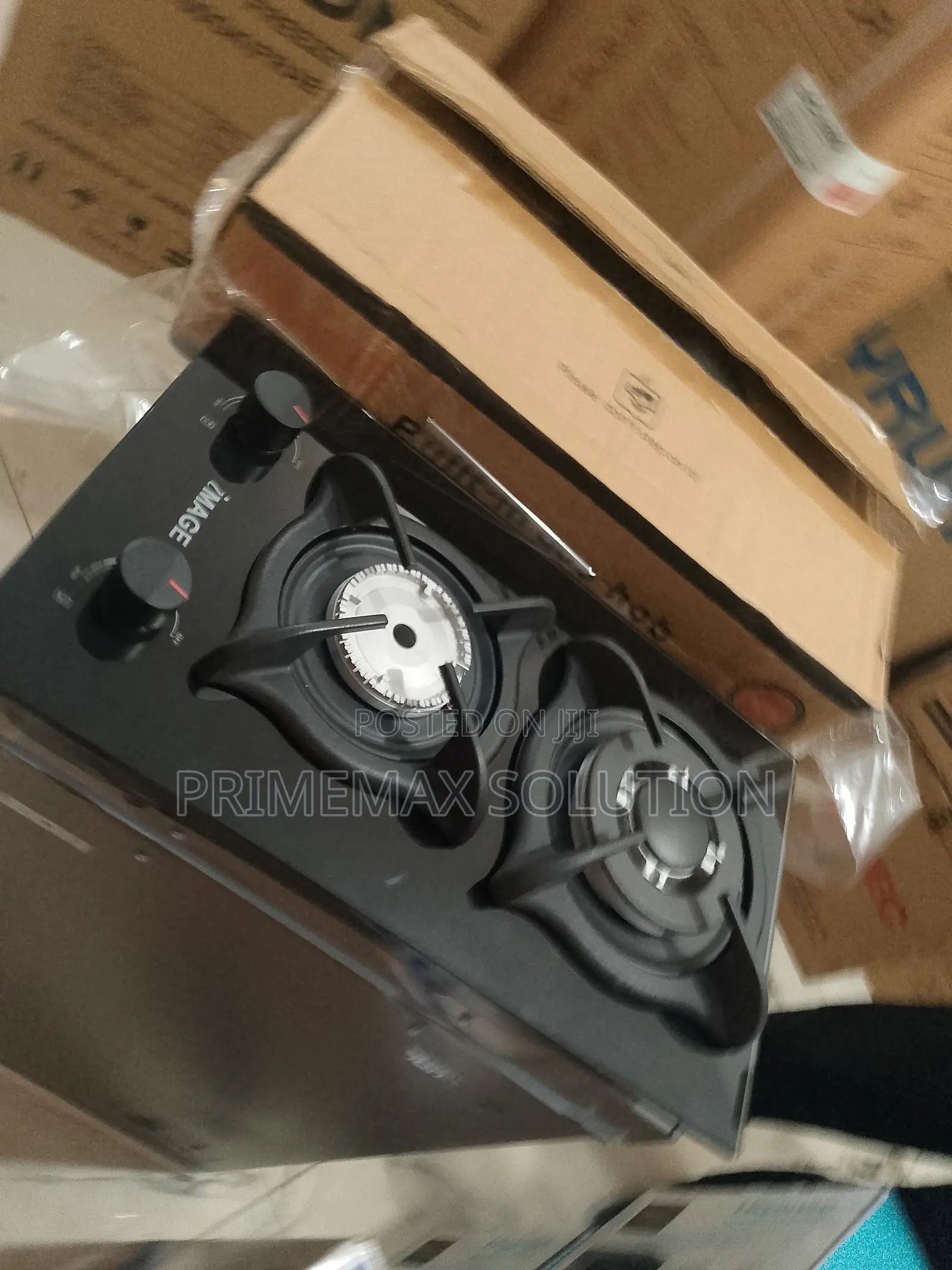 Image Glossy Black 70cm Inbuilt Gas Hob With Dual Flames