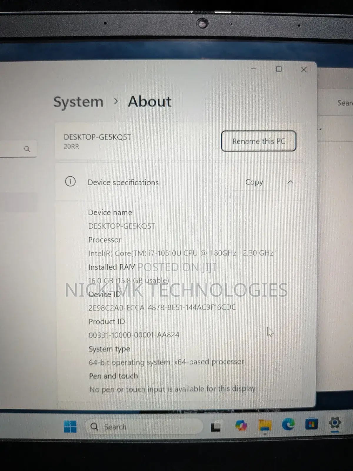 Laptop Lenovo ThinkBook 13 16GB Intel Core I7 SSD 256GB
