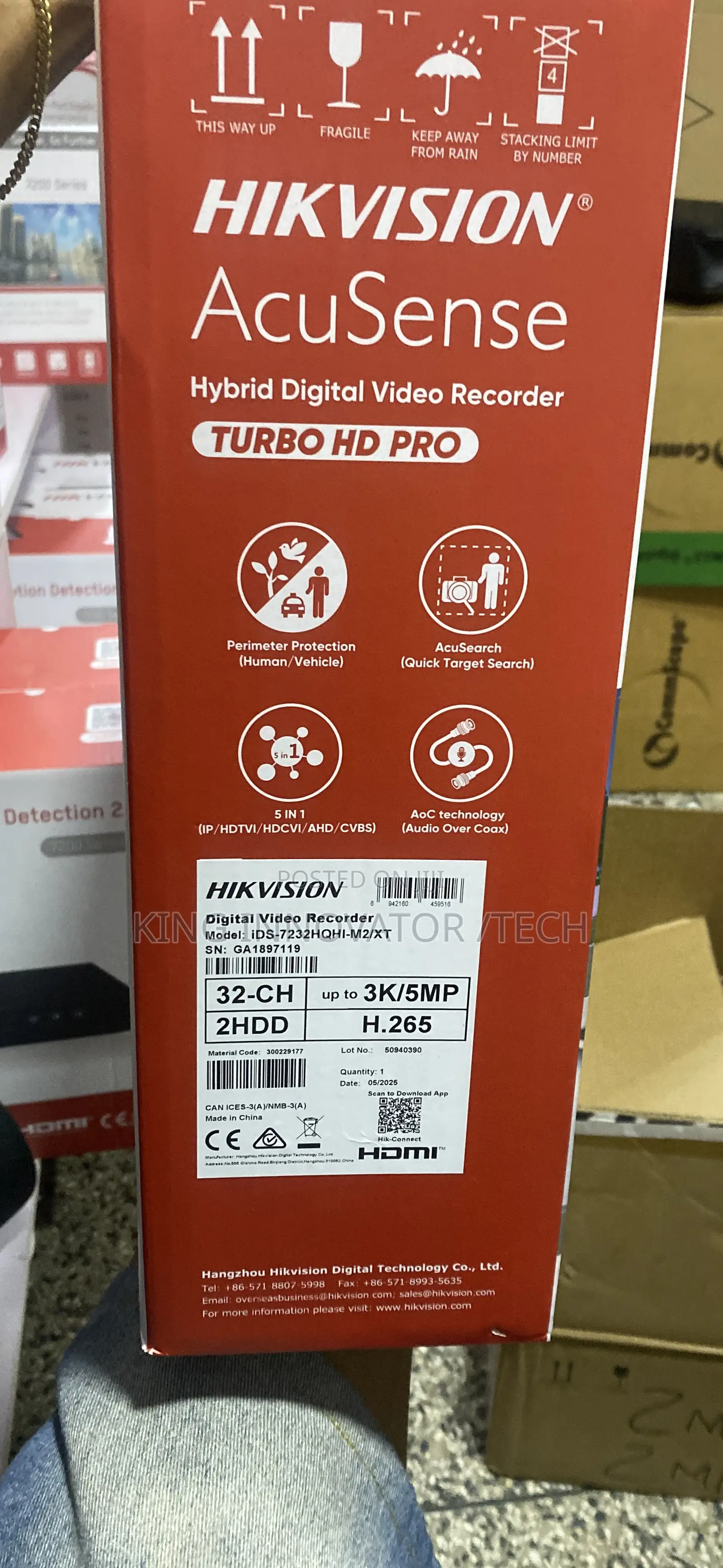 Hikvision Acusense Hybrid DVR Turbo Hd Pro 5mp. Ids-7232hqhi-M2ixt