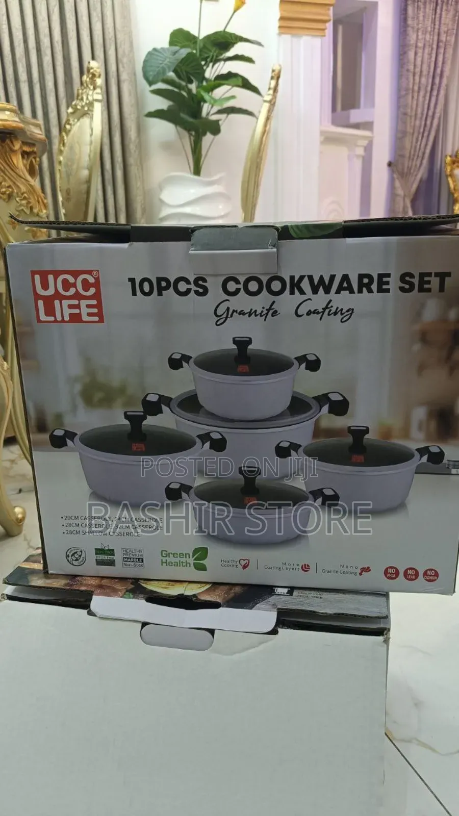Ucc Life Granite Cookware Set.