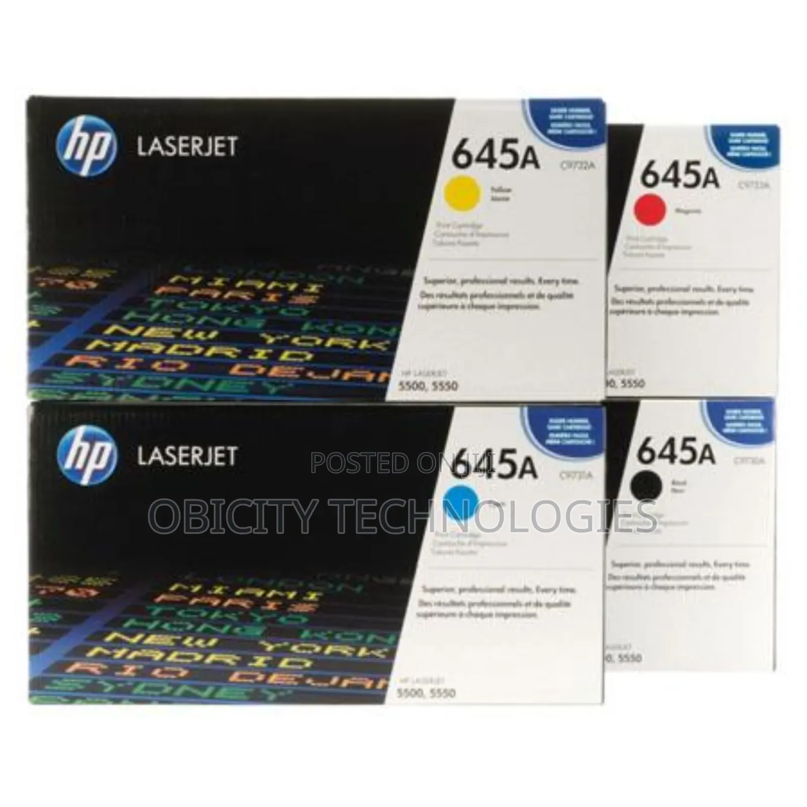 Hp 645a Original Toner Cartridge All Colors