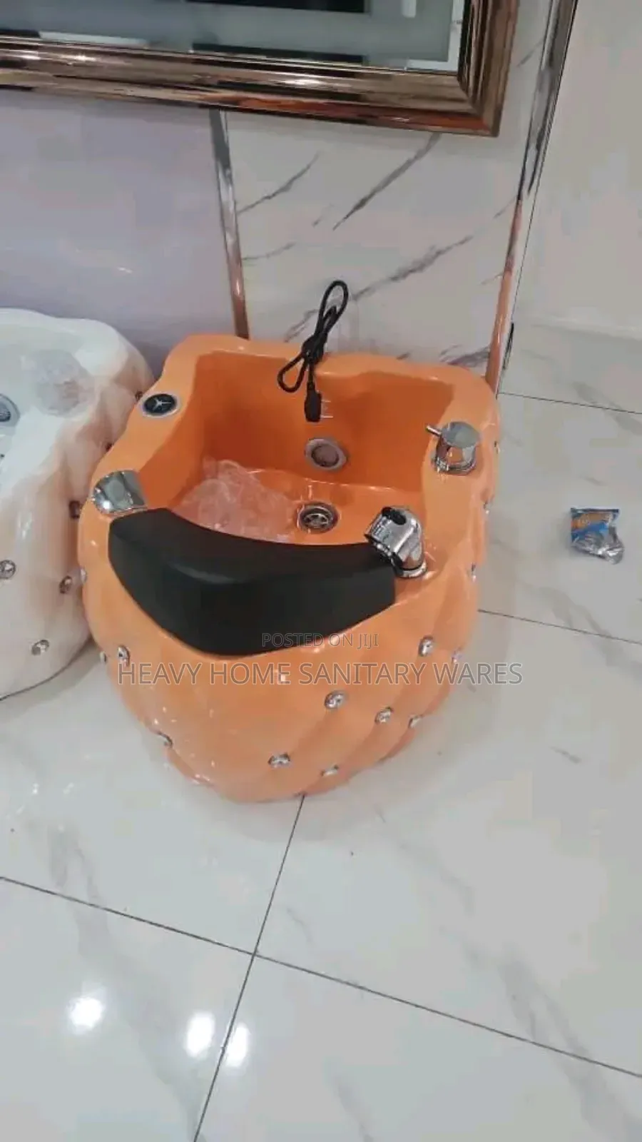 Orange Colour Pedicure Bowel