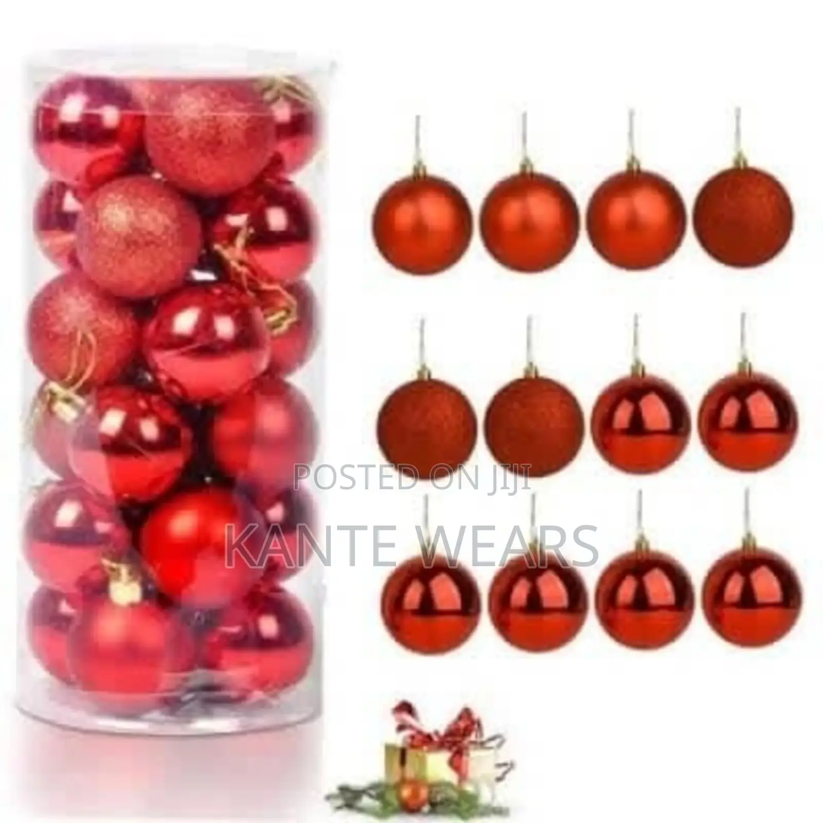 Christmas Ornamental Balls -24piece- Red