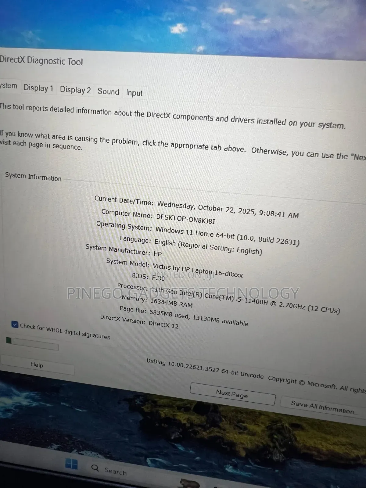 Laptop HP Victus 16 16GB Intel Core I5 SSD 512GB