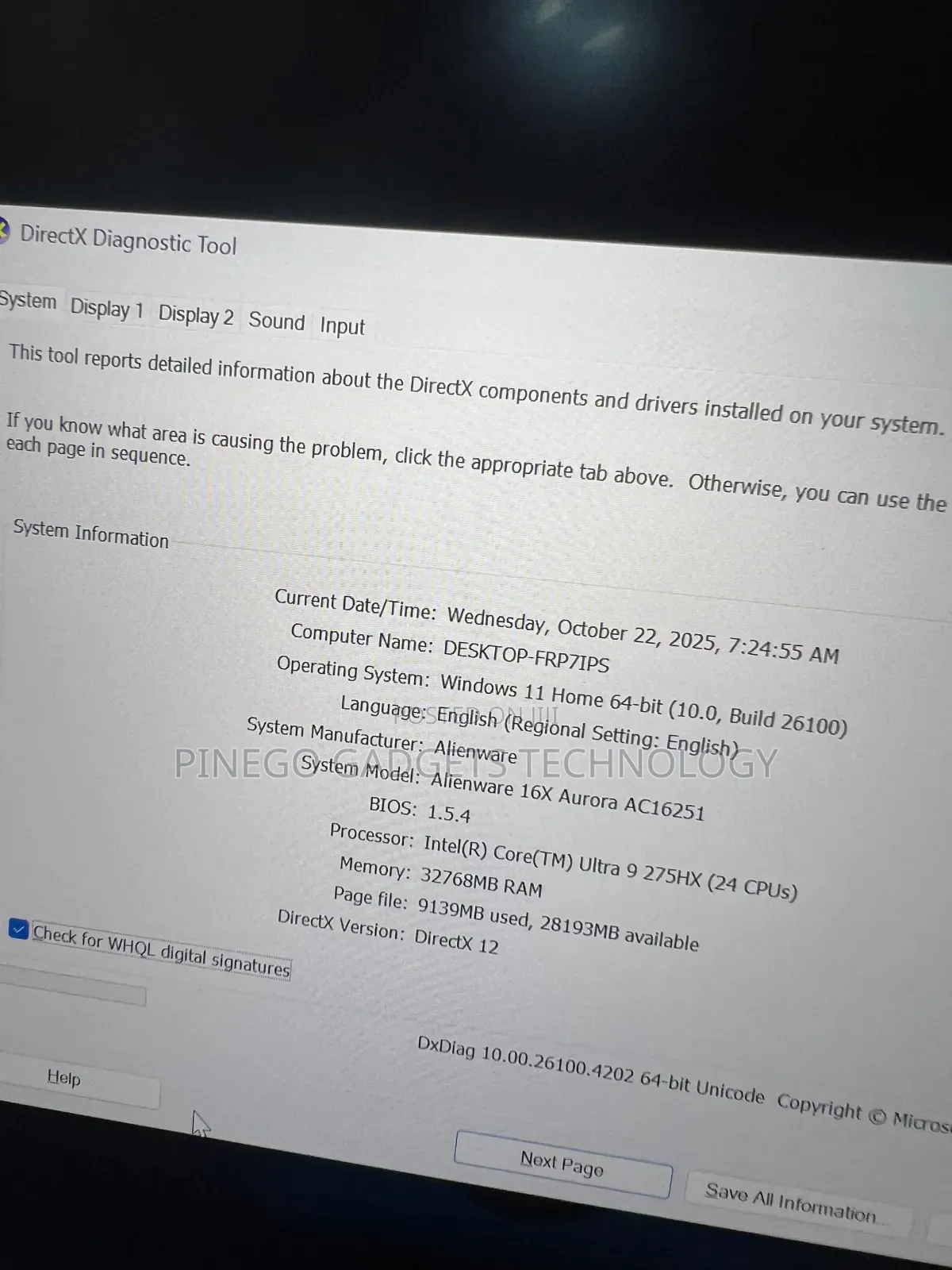Laptop Dell Alienware X16 32GB Intel Core Ultra 9 SSD 2T