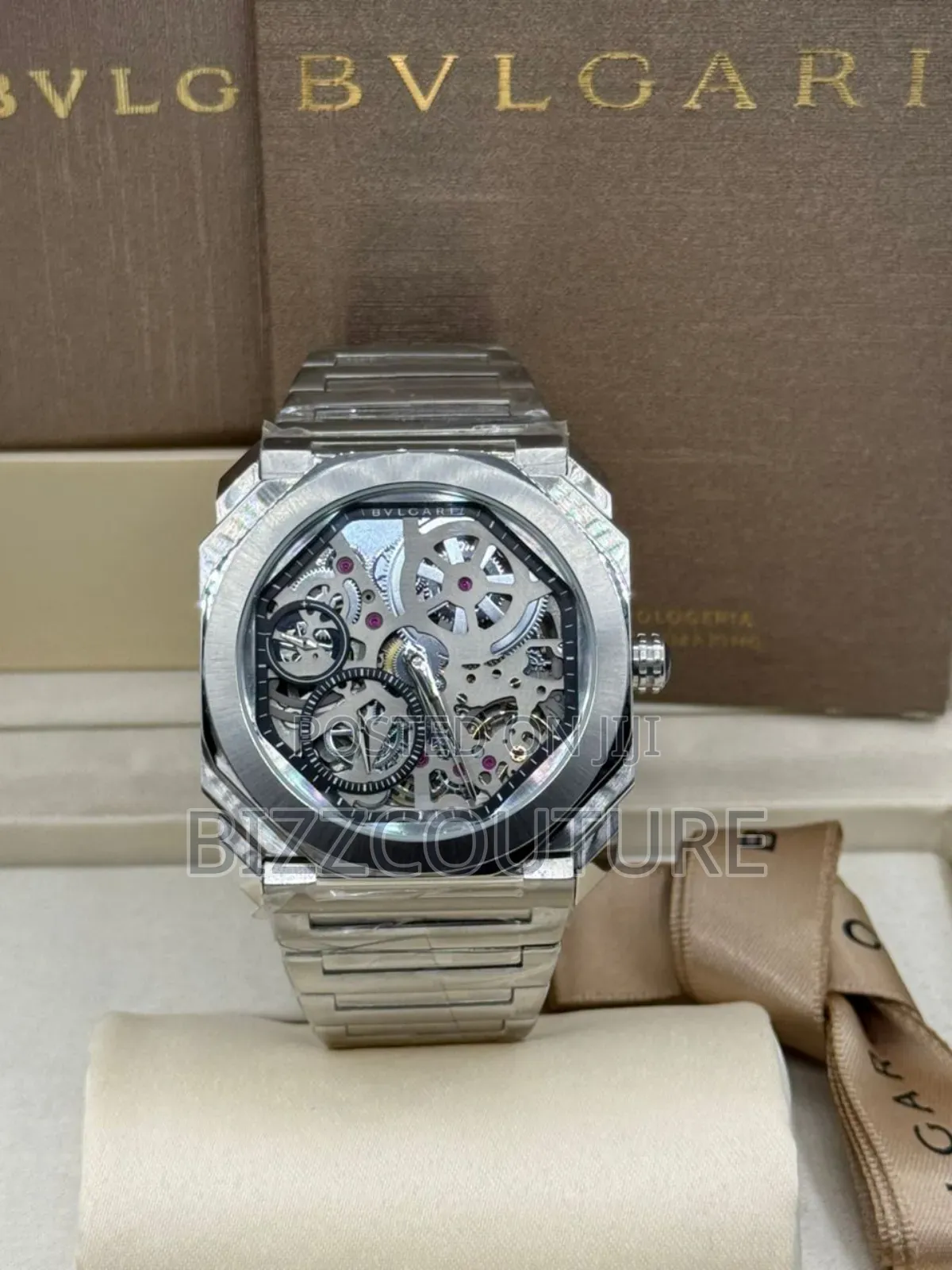 Original Bvlgari Silver Stainless Steel Mechanical Analog Watch