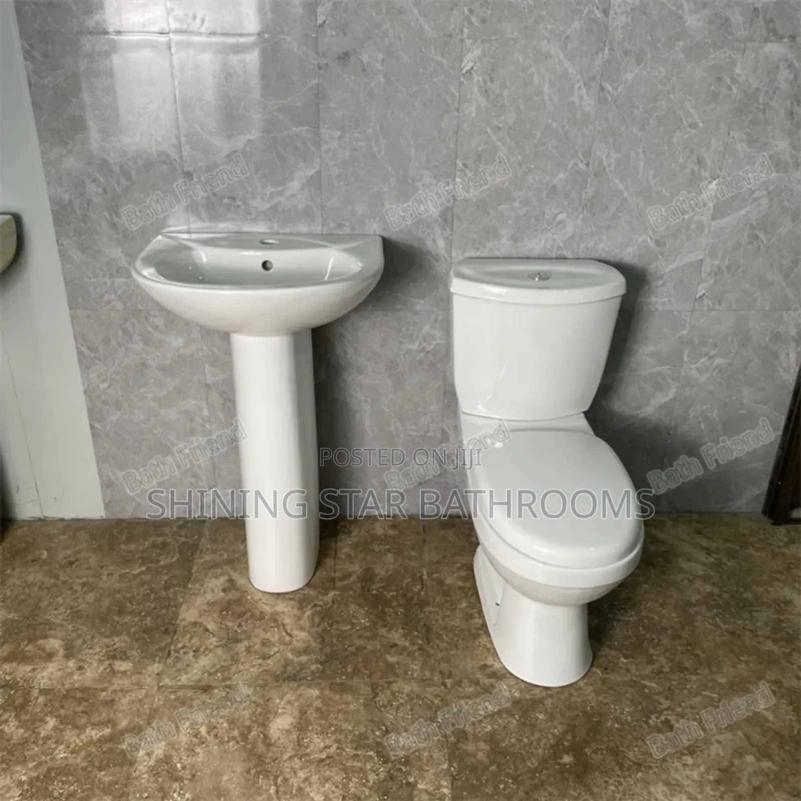 Modern Round Toilet Set With Basin
