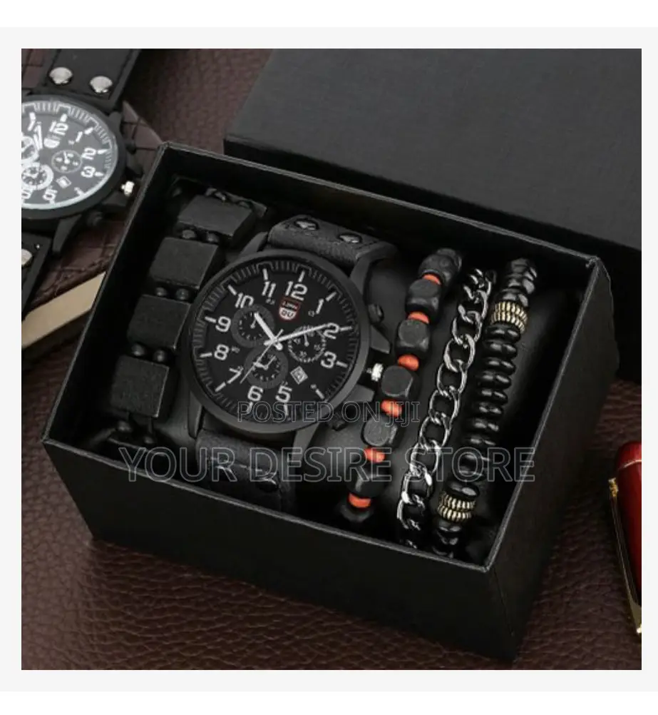 5-piece Men's Watch And Bracelet Set