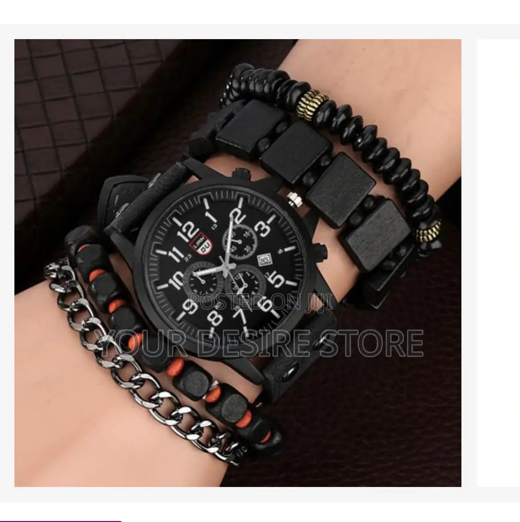 5-piece Men's Watch And Bracelet Set