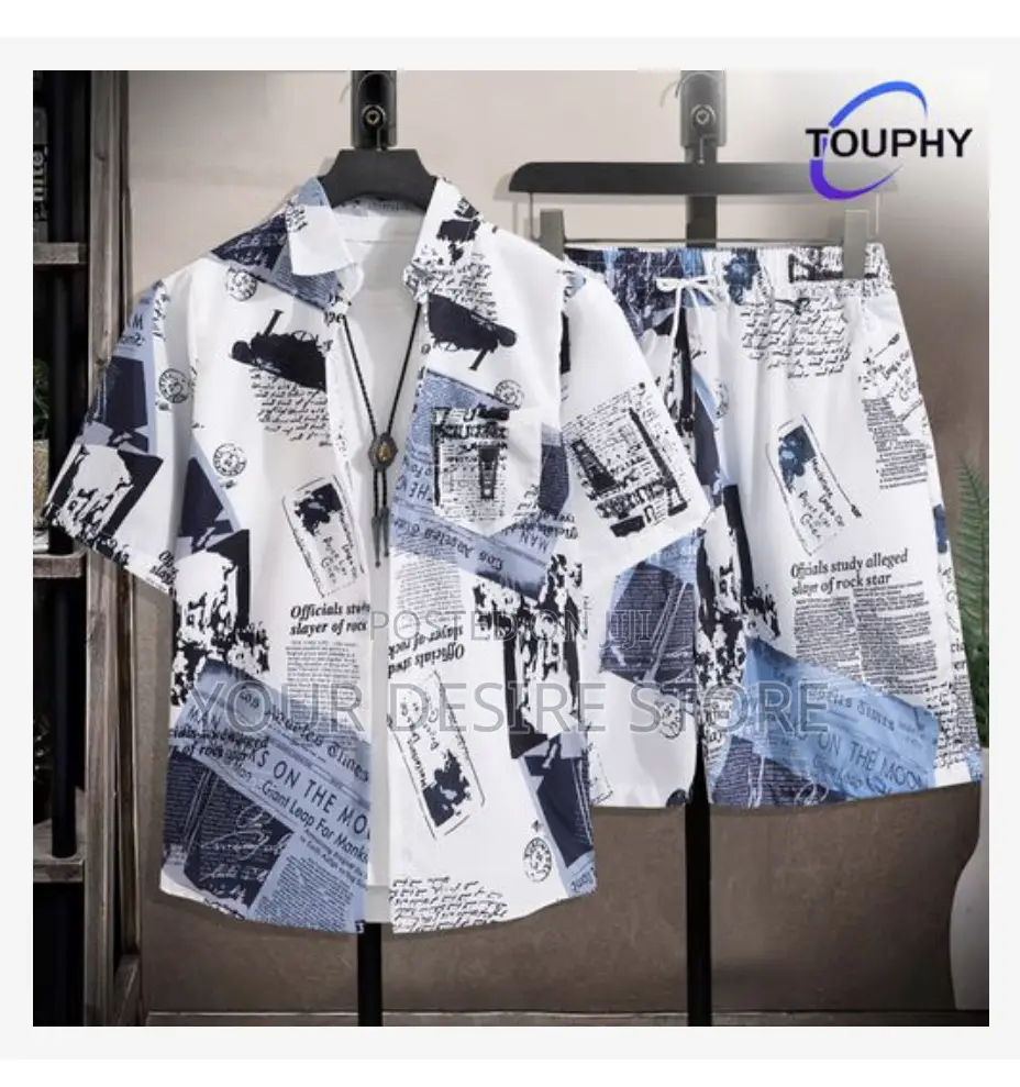Touphy Men's Short Sleeve Tracksuit T Shirt Shorts