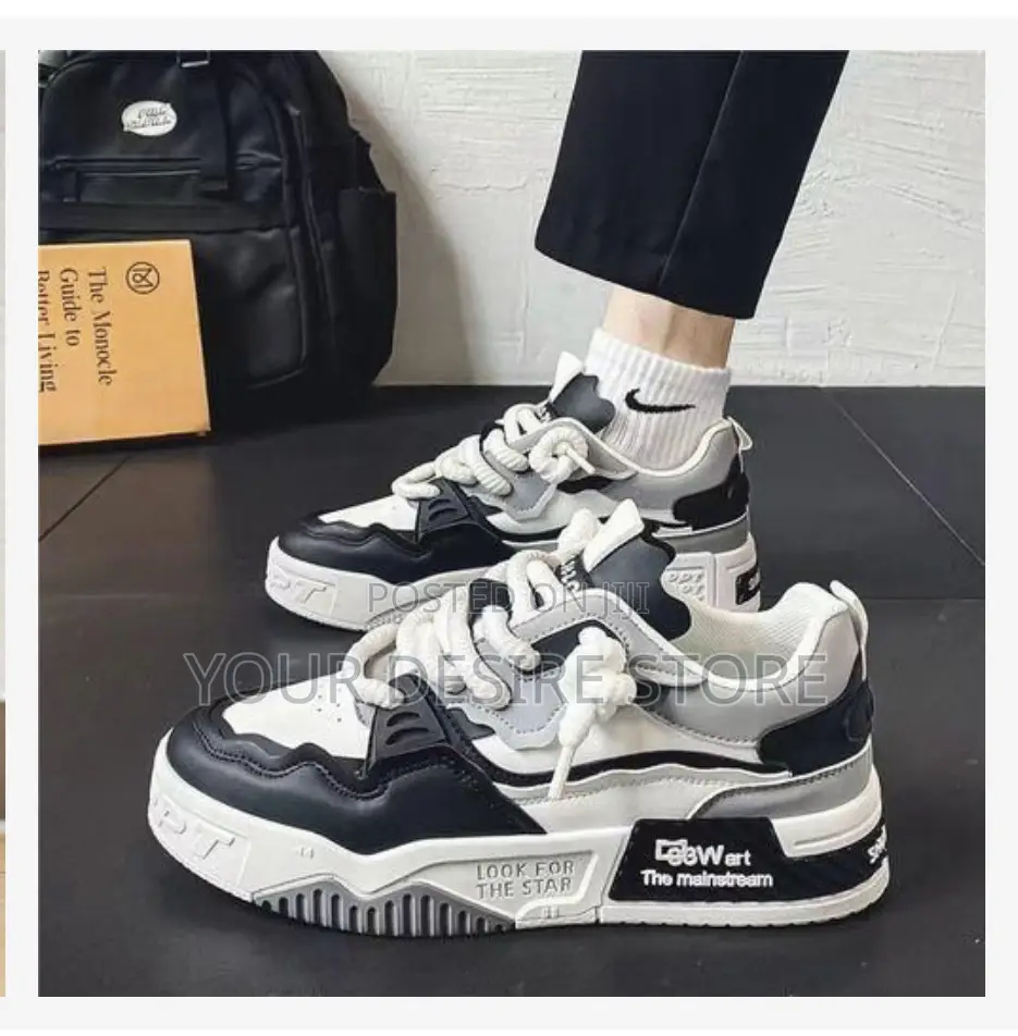 Alagzi 2025 New Men's Outdoor Casual Board Shoes - Black and White