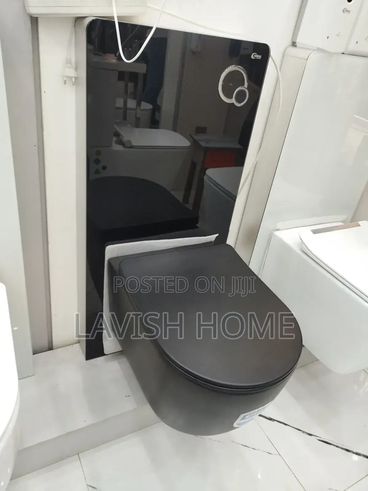 Concealed Wc Black With Surface Tank Black