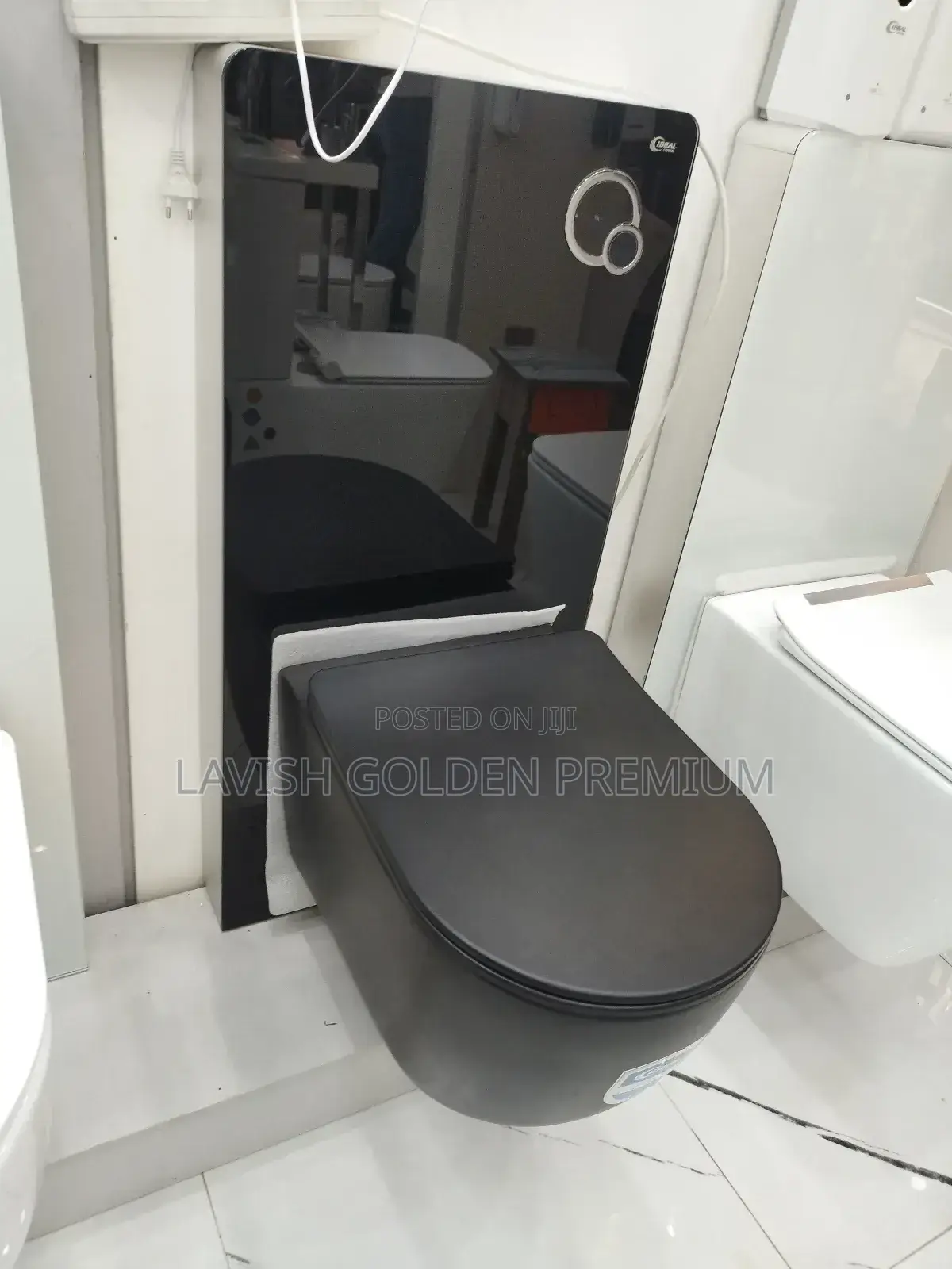 Concealed Wc Black With Surface Tank Black