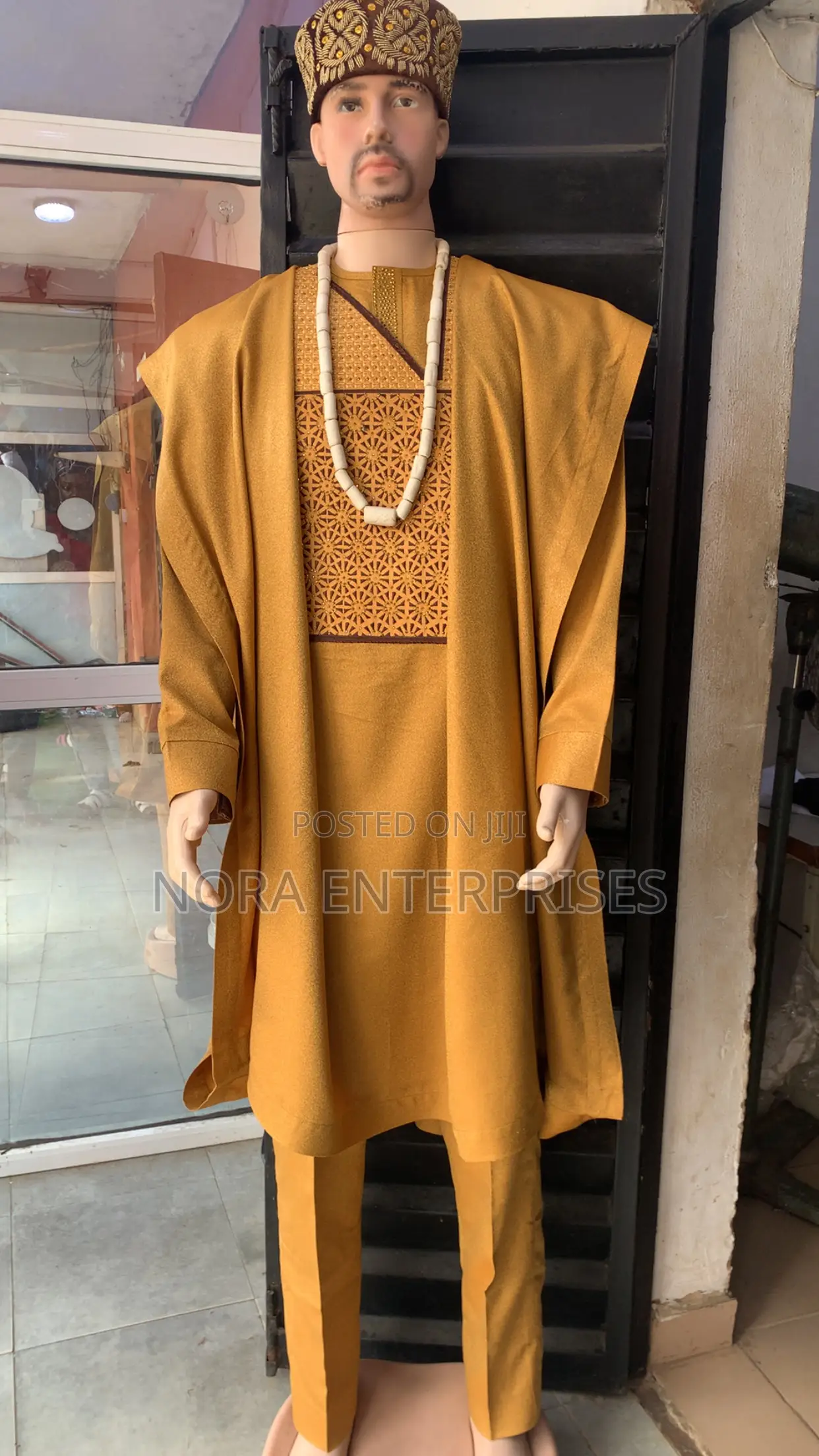 Stylish 3-Piece and Cap Abada Set for Men – Perfect for Events