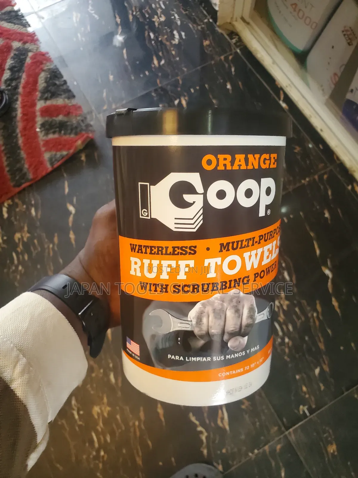 Orange Goop Waterless Ruff Towel (With Scrubbing Powder)