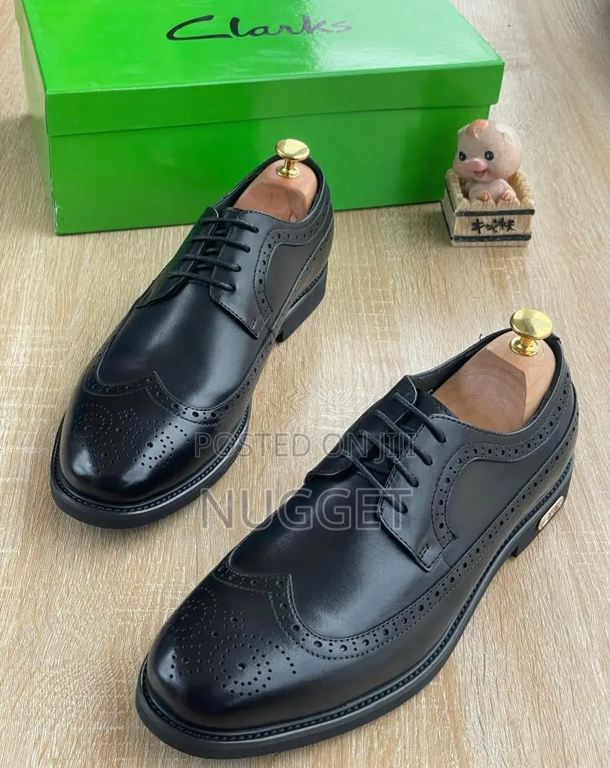 Clarks Black Leather Corporate Shoe