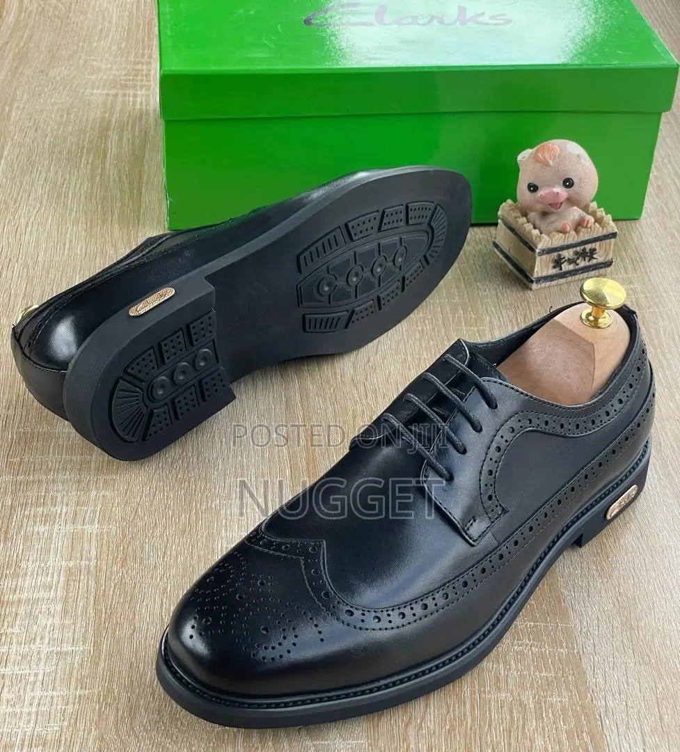 Clarks Black Leather Corporate Shoe