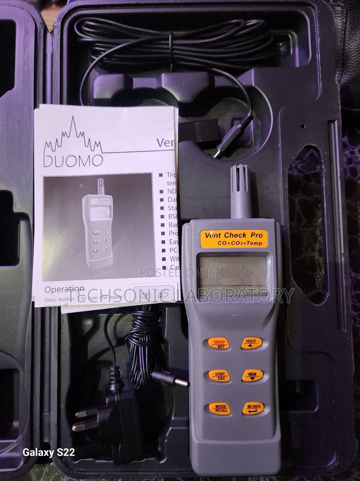 Vent Check Pro Co,Co2, Temperature, Data Logger.
