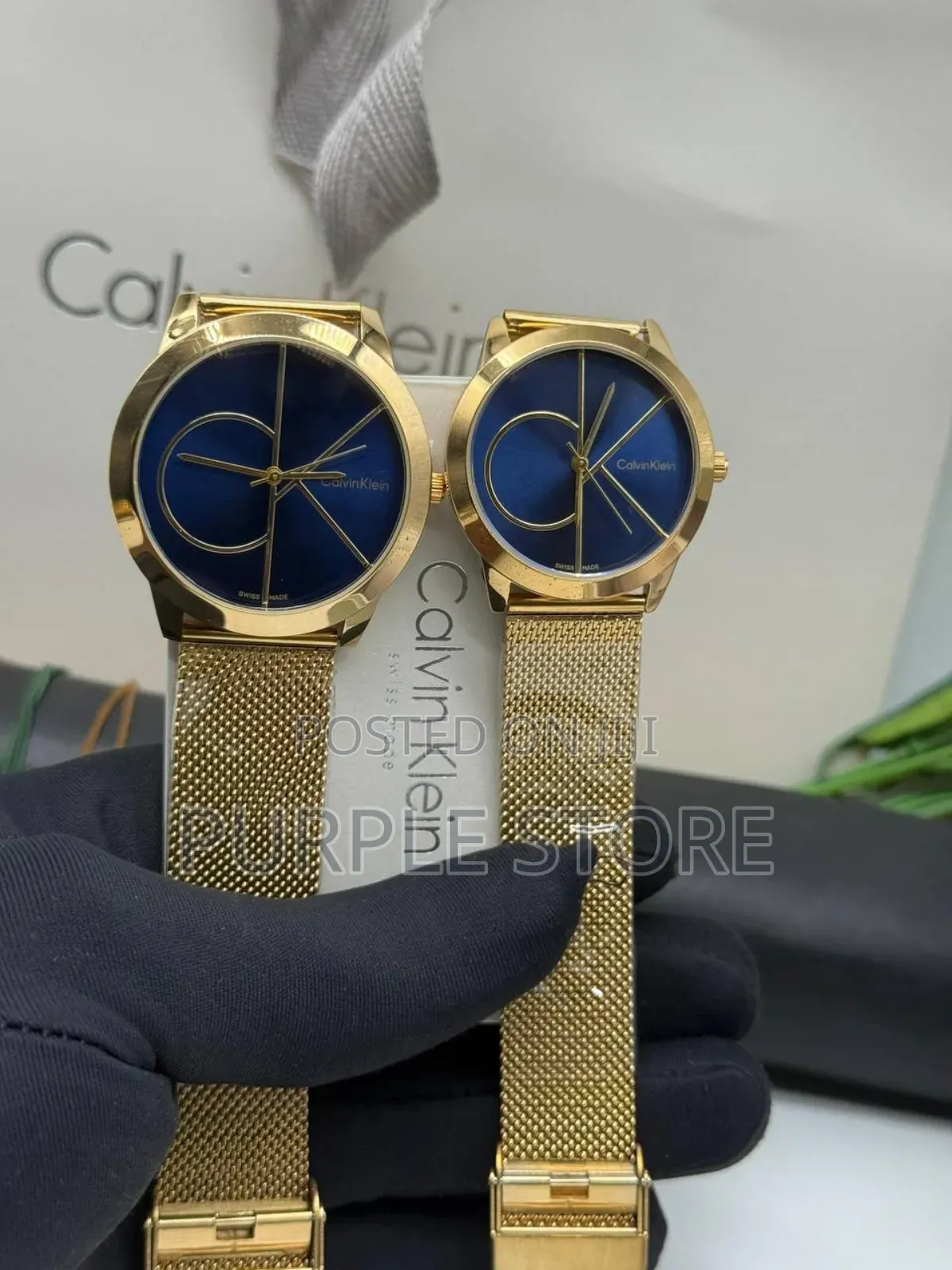 Calvin Klein Ck Couple Gold Watches Mesh Strap