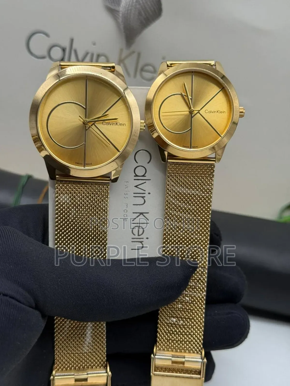 Calvin Klein Ck Couple Gold Watches Mesh Strap
