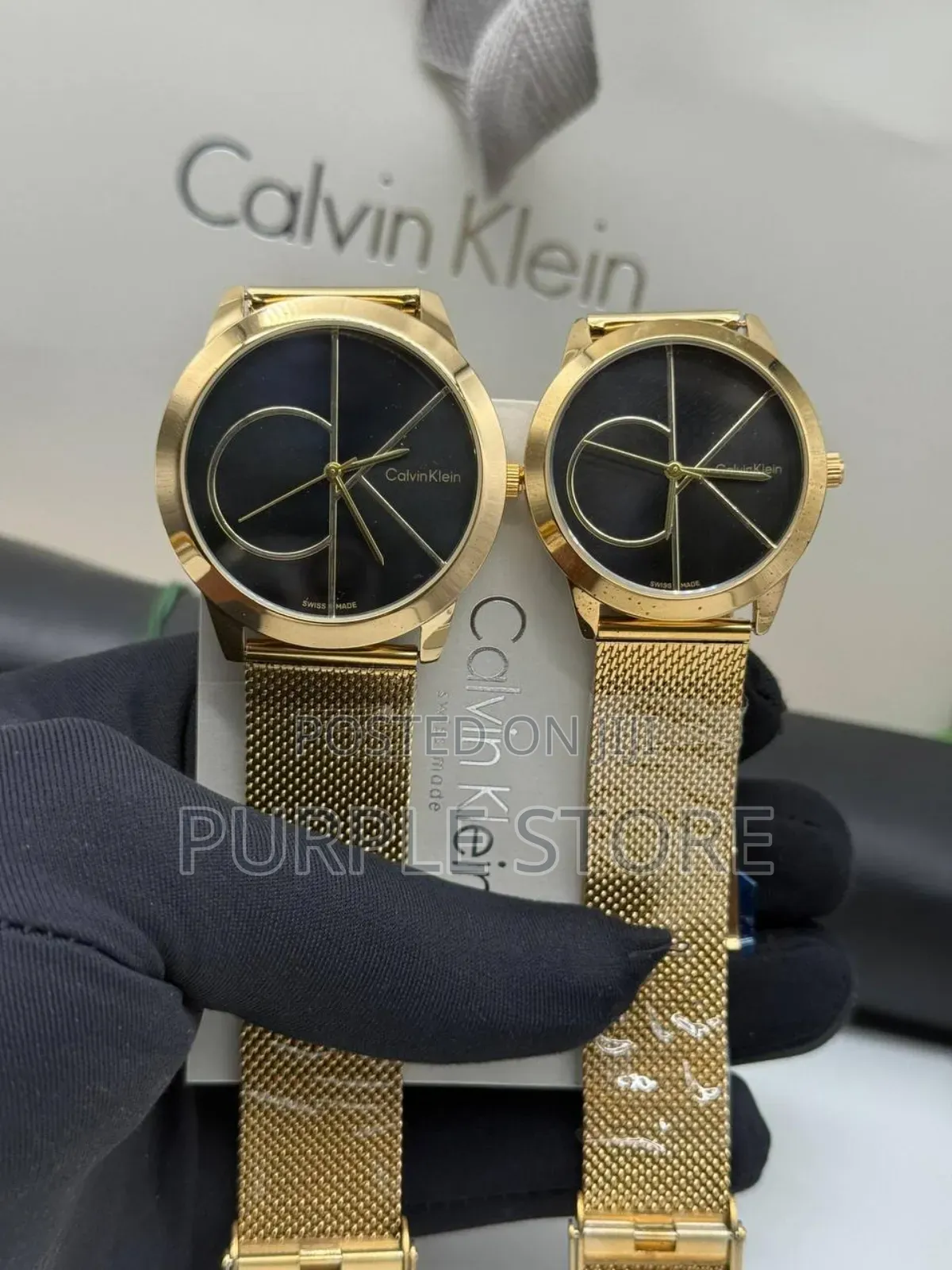Calvin Klein Ck Couple Gold Watches Mesh Strap