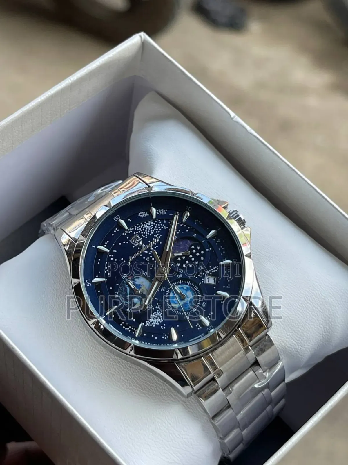 Poedagar Stainless Steel Chronograph Wristwatches for Men