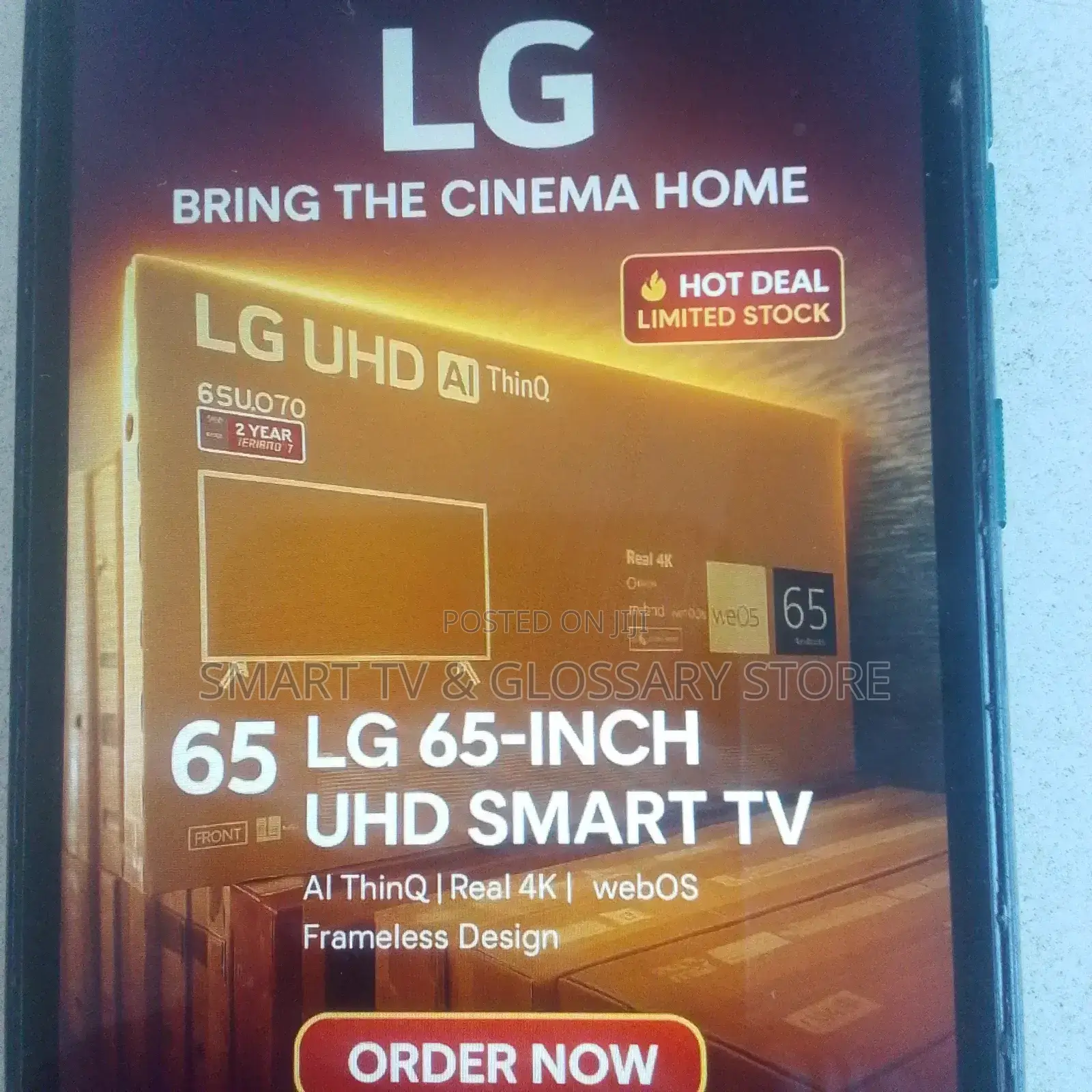 65 Inches Smart Auxillary Audio Tv Ai Processor