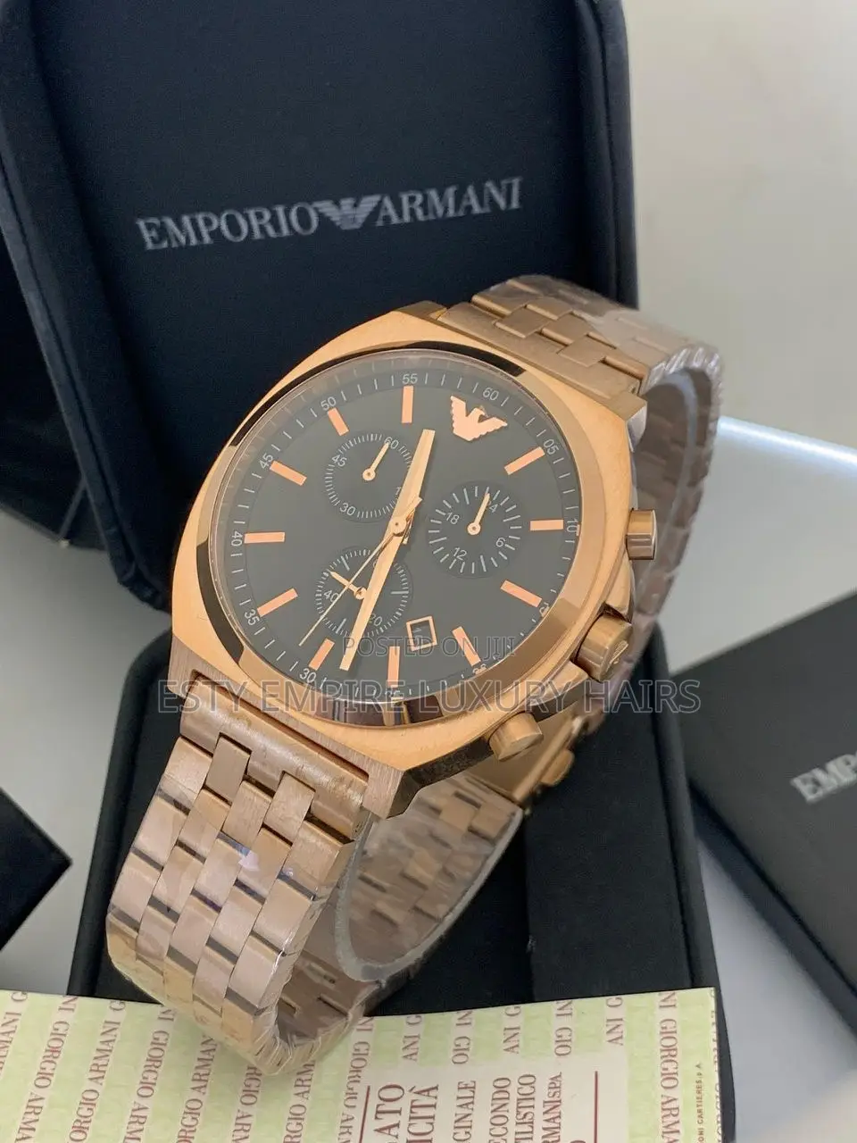 Emporio Armani Chronograph Chain Wrist Watch