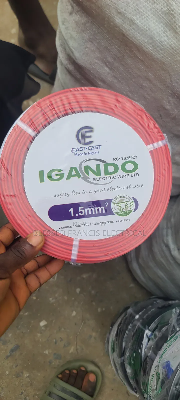 1.5mm Single Core Nigeria PVC Cable