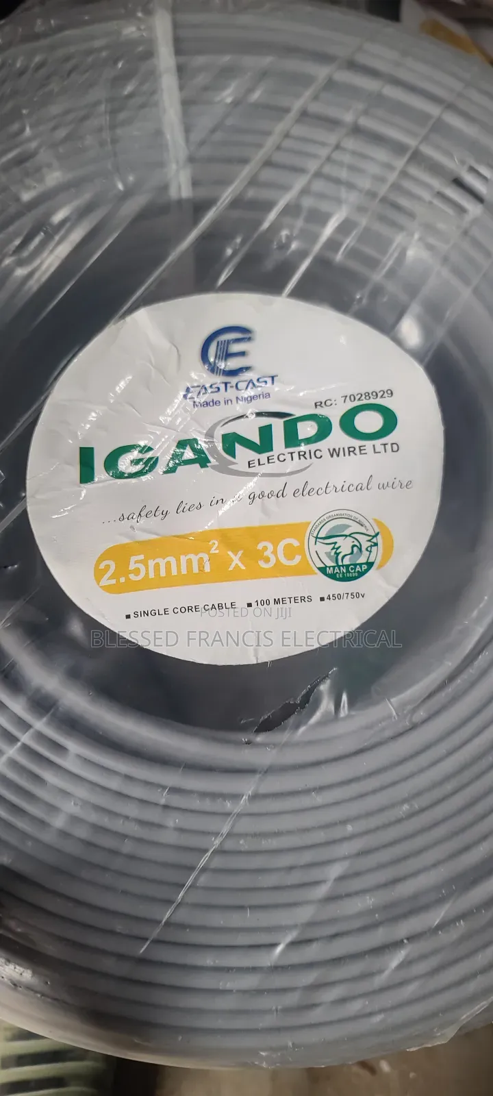2.5mmx3 Core Nigeria PVC Cable