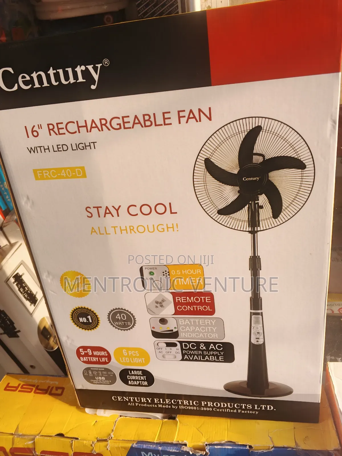 Century Rechargeable Fan 16inches