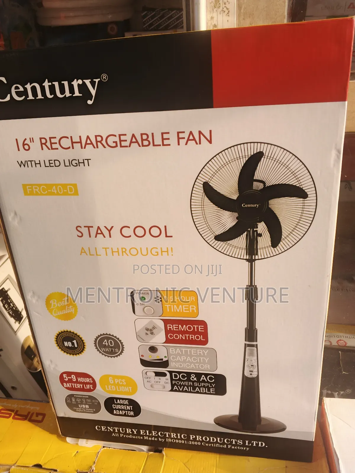 Century Rechargeable Fan 16inches